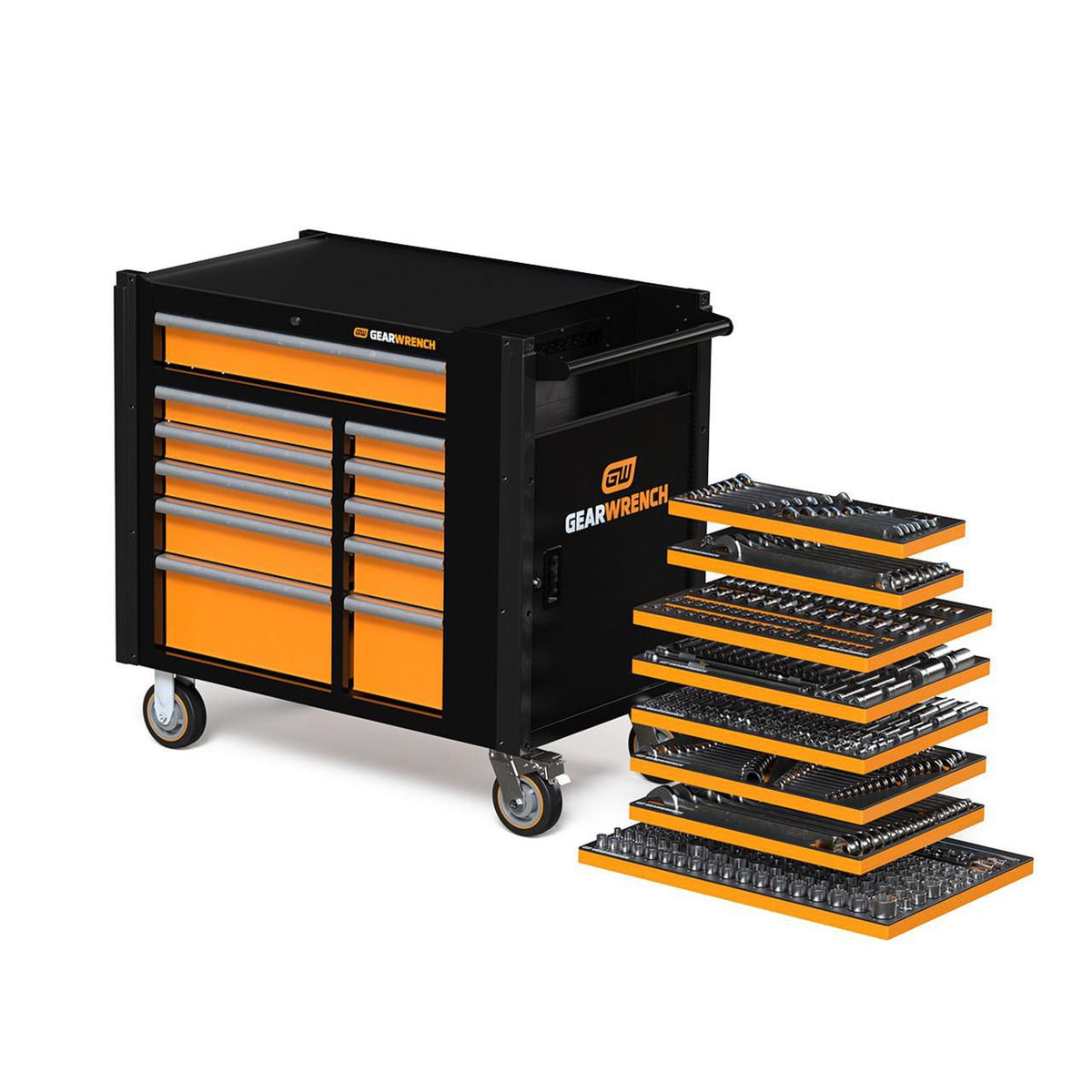 Gearwrench MEGAMODMRO 614 Piece MEGAMOD Master Mechanics Hand Tool Set with Modular Foam Trays and Mobile Work Station