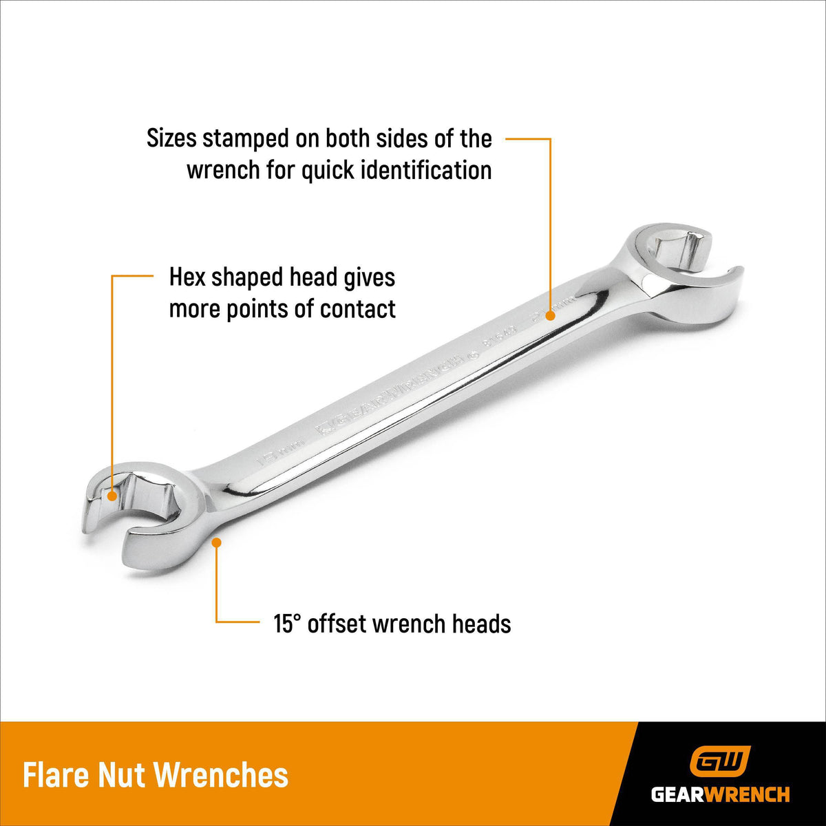 Gearwrench 81685 3/4" x 7/8" Flare Nut Wrench