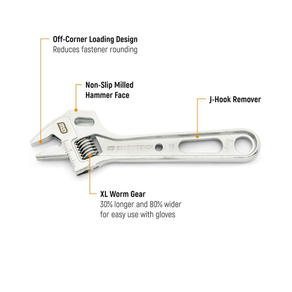Gearwrench GWAU310VS 10" Lineman Adjustable Wrench