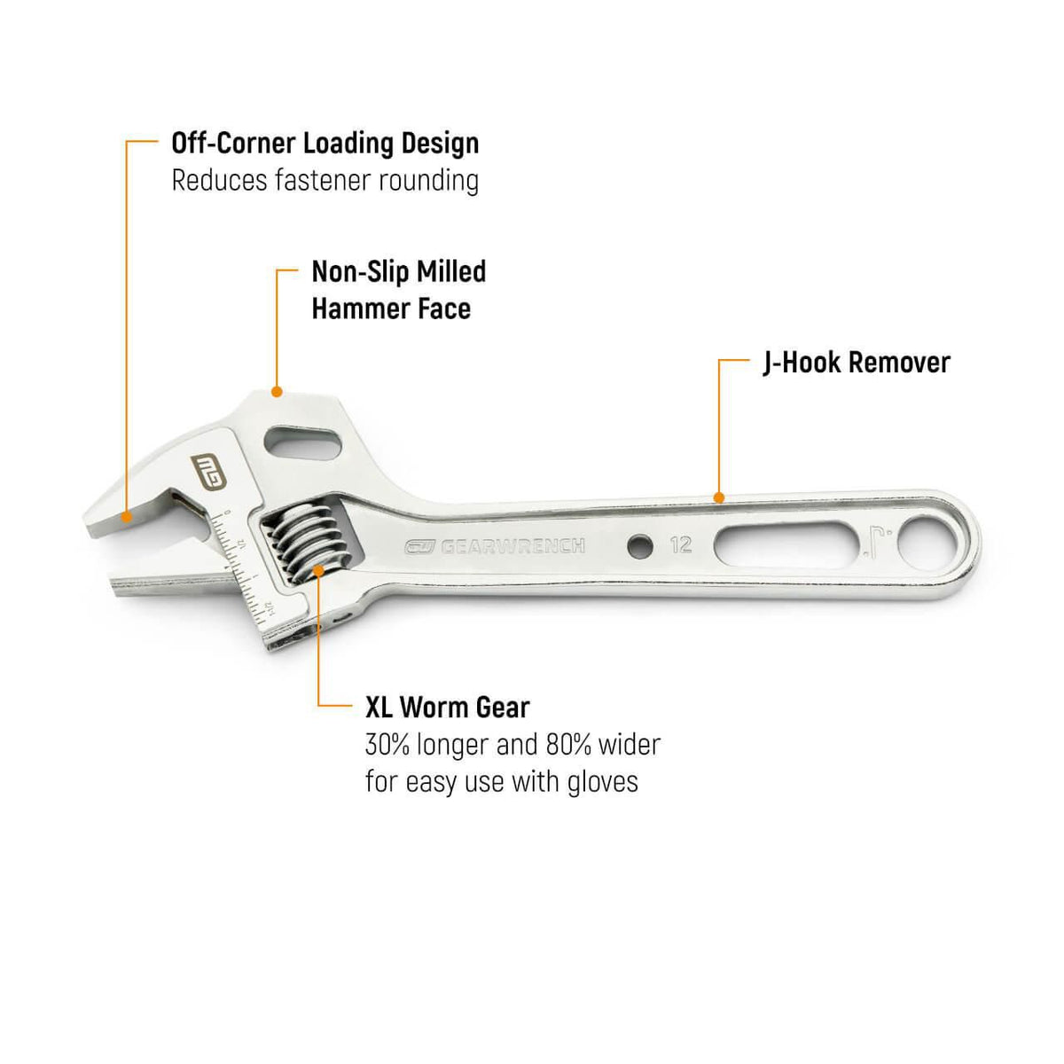 Gearwrench GWAU312VS 12" Lineman Adjustable Wrench