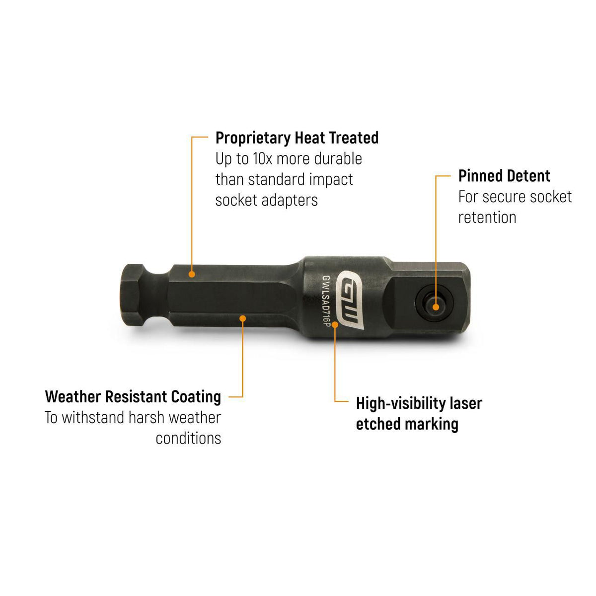 Gearwrench GWLSAD232PX4 4 Pack Lineman Impact Adapter Set