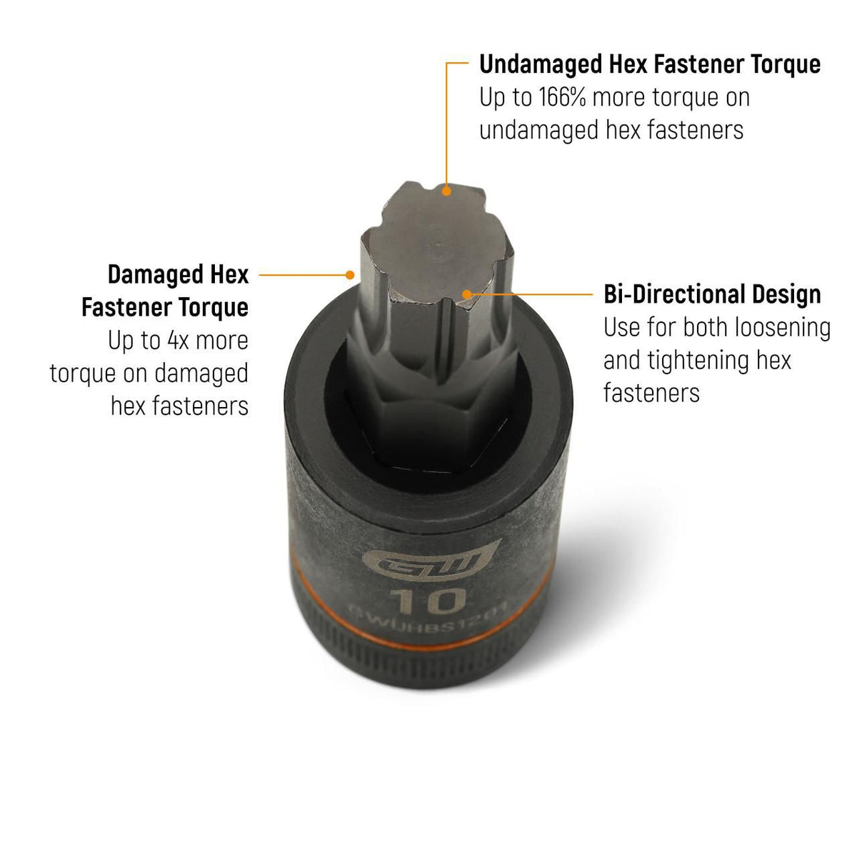 Gearwrench GWUHBS1205 1/2" Drive Impact Bi-directional Hex Bit Socket 15mm