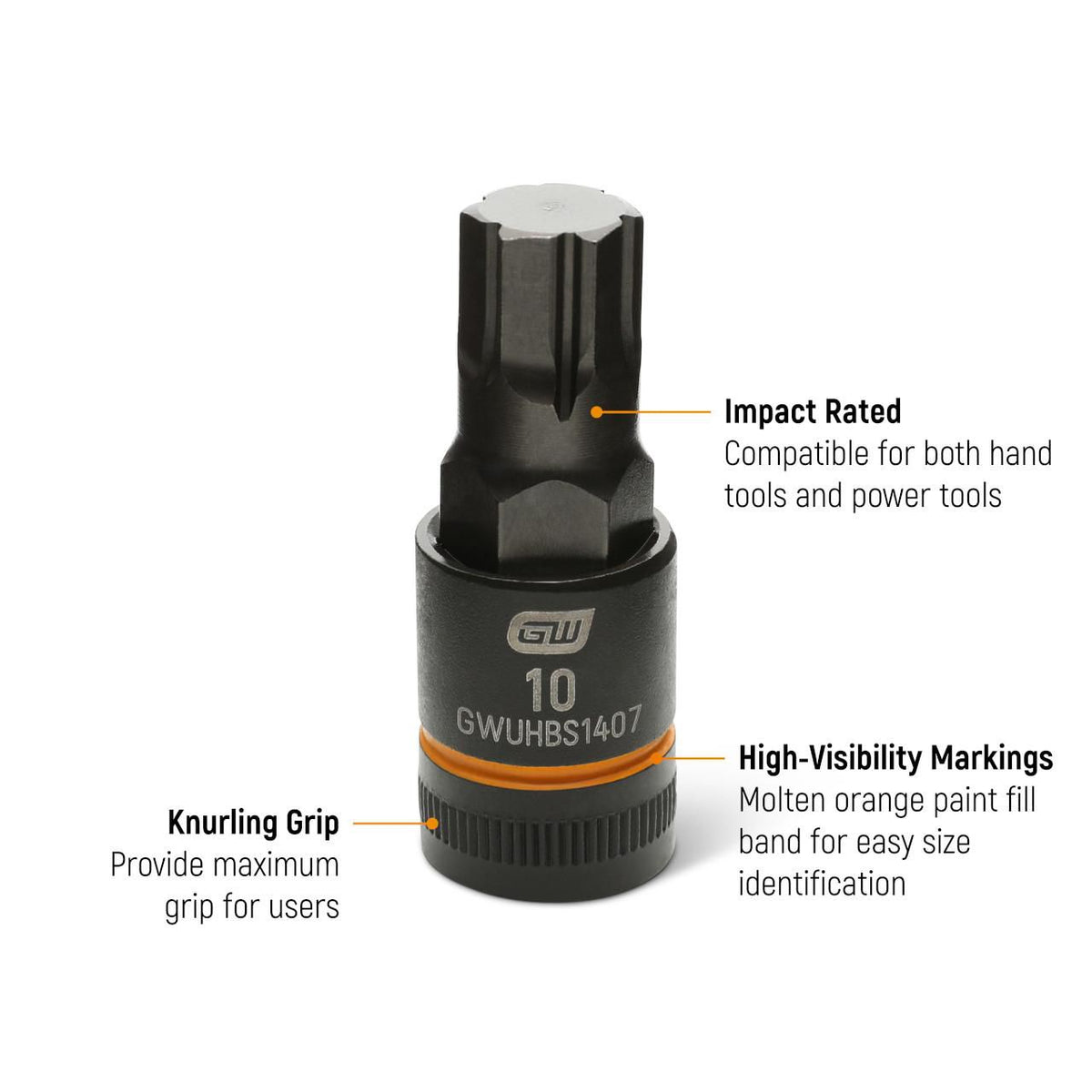 Gearwrench GWUHBS1404 1/4" Drive Impact Bi-directional Hex Bit Socket 7mm