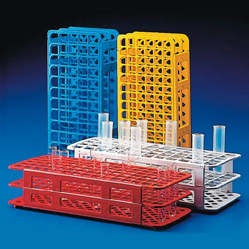 Globe Scientific 456804 Snap-N-Rack Tube Rack for 30mm Tubes 24-Place PP Blue