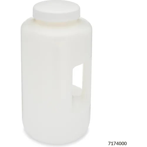 Globe Scientific 7174000 Bottle Large Wide Mouth with Handle Round HDPE Bottle 100mm PP Screw Cap 4 Litres (1.0 Gallons)