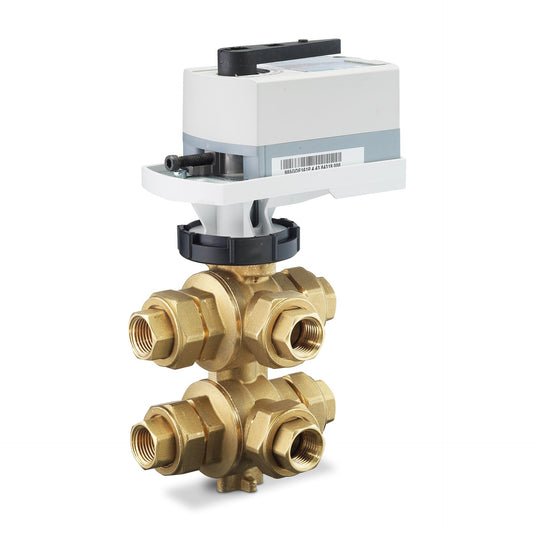 Siemens 171C-10600-1.9-1.5 6W BALL VALVE 1/2", A=1.9CV, B=1.5CV, 58PSI CLOSE-OFF, FEMALE NPT, 0-10 V NSR