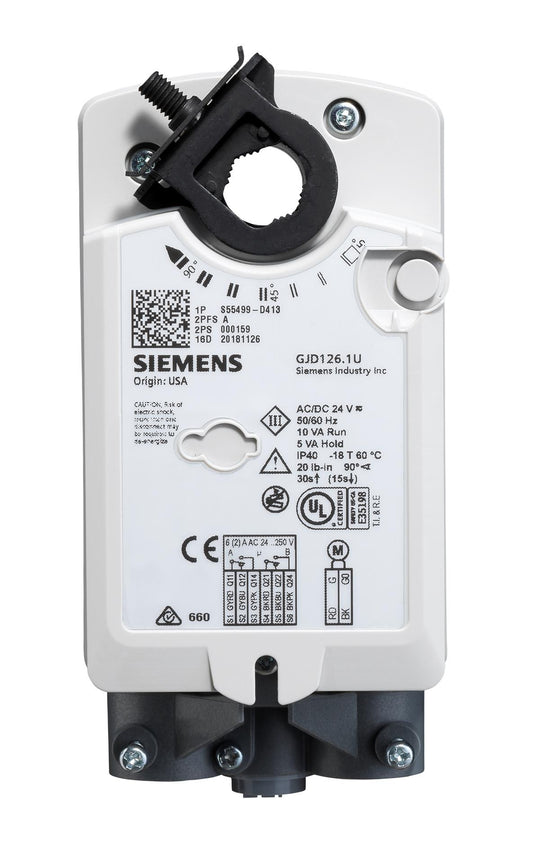Siemens GJD221.1U DAMPER ACTUATOR | SPRING RETURN | 120 VAC | ON/OFF | 20 LB-IN