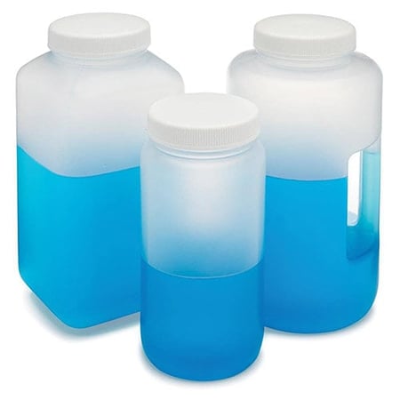 Globe Scientific 7050250 Bottle Narrow Mouth PP Bottle Attached PP Screw Cap 250mL 12/Pack