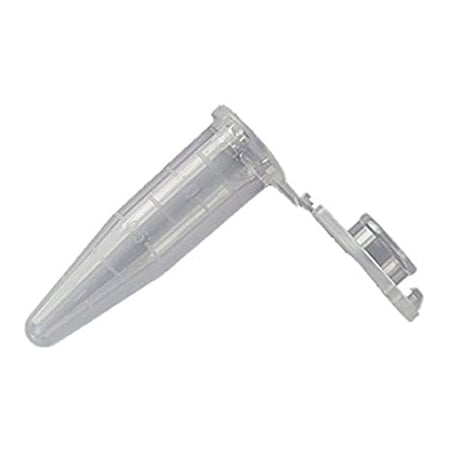 Globe Scientific 111564R Microcentrifuge Tube 1.5mL PP Attached Snap Cap Graduated Red Certified Rnase Dnase and Pyrogen Free 500/Stand Up Zip Lock Bag