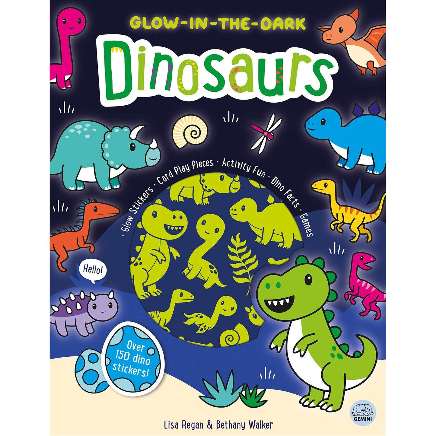 Paradise Clay PGW321 Glow-in-the-Dark Dinosaurs Sticker Activity Book - Book