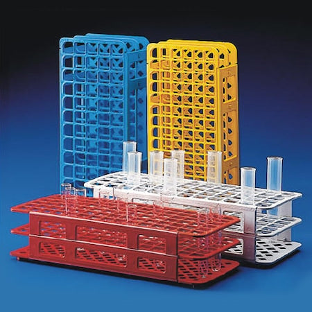 Globe Scientific 456610 Snap-N-Rack Tube Rack for 20mm and 21mm Tubes 40-Place PP Red