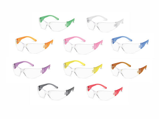 Gateway Safety 4699 StarLite Gumballs Safety Glasses - Lightweight Wraparound Eye Protection with Multi-Color Temple Design