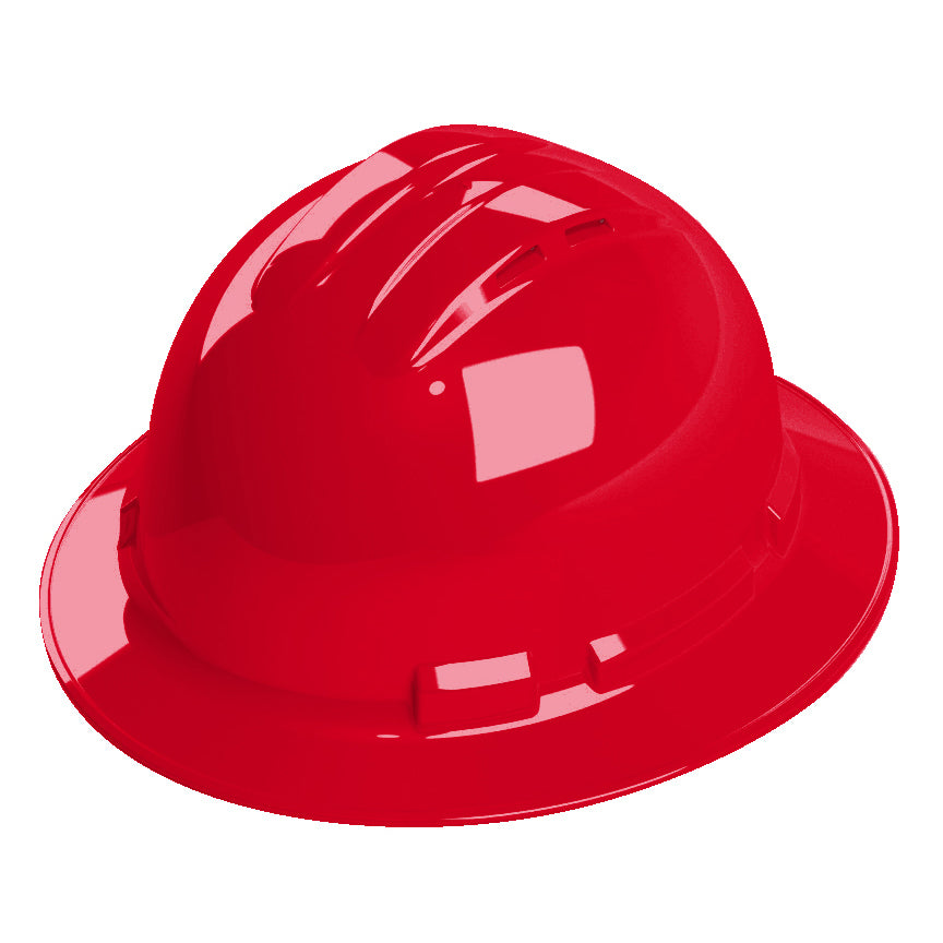 Cordova Safety H34R4V Ratchet, 4-Point, Vented, Duo Safety™, Hard Hat, Full Brim, Red