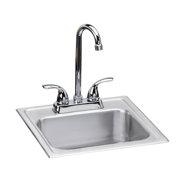 Elkay DSEP1515C Dayton® Stainless Steel 15" x 15" x 6" 2-Hole Single Bowl Drop-in Bar Sink + Faucet Kit