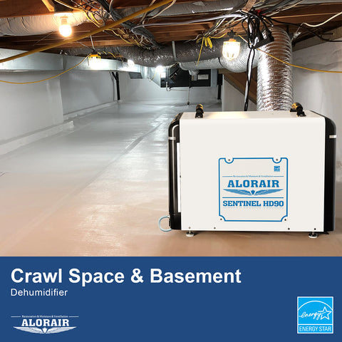 AlorAir 198 Pints Commercial Dehumidifier for Crawl Space, Basement, Attic, Automatical Humidity Control