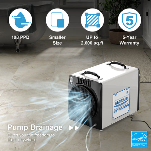 AlorAir 198 Pints Commercial Dehumidifiers for Basements/Crawlspace Sentinel HDi90(Duct)