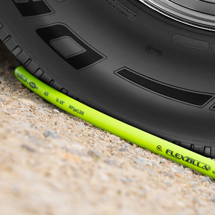 FlexZilla HGH2-FZ Truck Tire Inflator Kit 3-Piece, 3/8" x 50' Hose, Glad-Hand Attachment, 30° Dual Angle and Straight-On Air Chuck