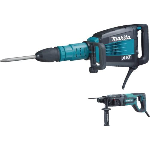 Makita HM1214CX 27 lb. SDS‘MAX AVT® Demolition Hammer, and 1" Rotary Hammer