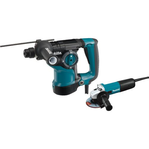 Makita HR2811FX 1‘1/8'' SDS‘PLUS Rotary Hammer and 4‘1/2" Angle Grinder