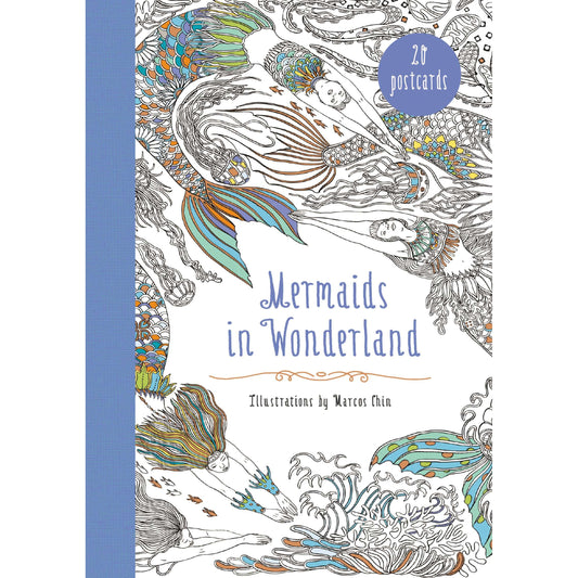 Paradise Clay HRW140 Mermaids in Wonderland 20 Postcards: An Interactive Coloring Adventure for All Ages
