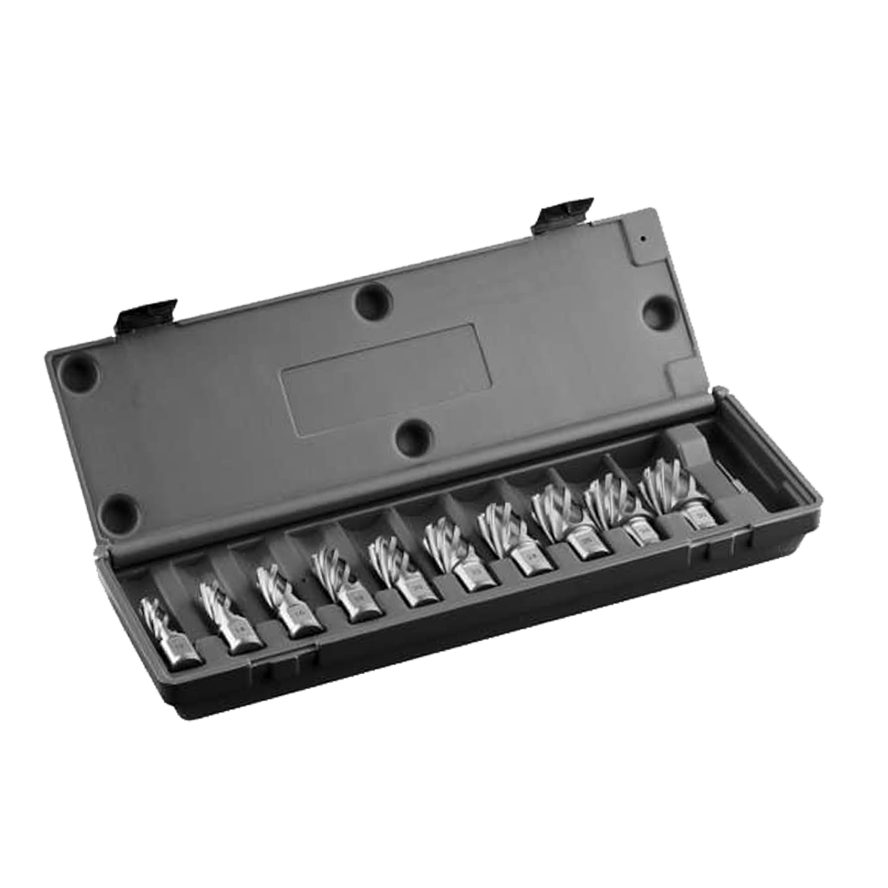 Euroboor HSS.KIT/10S-I2 Cutter Kit, Hss, Doc 1", Dmin 9/16", Dmax 15/16".