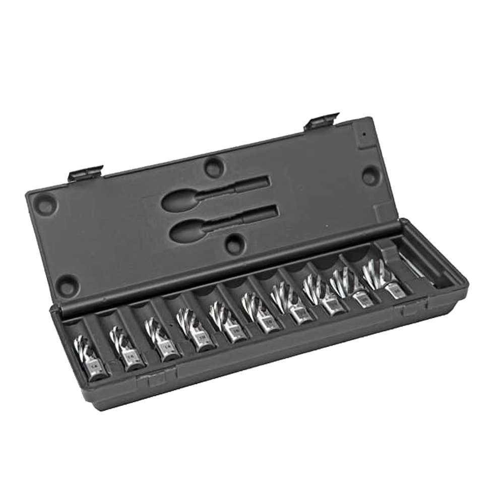 Euroboor HSS.KIT/10L-I2 Cutter Kit, Hss, Doc 2", Dmin 9/16", Dmax 15/16".
