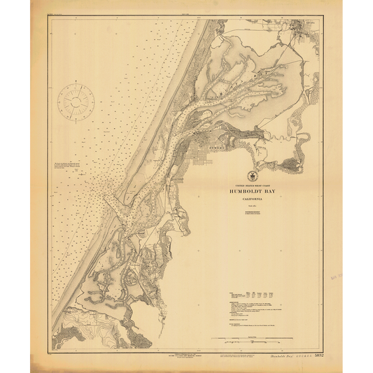 Paradise Clay IHP_HB1916 Historical Chart: Humboldt Bay 1916 (36 x 43 inches)
