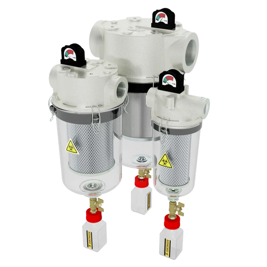 Solberg HV-UL850/1-200C Inline Straight-Through Medical Vacuum Filter – 2" NPSC, ULPA 0.1 Micron, Transparent Polycarbonate Housing