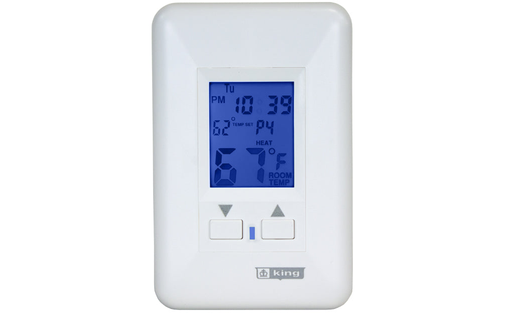 King Electric HW120-FS Thermostat Non-Programmable Hyd With Fan Switch 120V 2 Circuit Line Voltage 12 .5 Amp