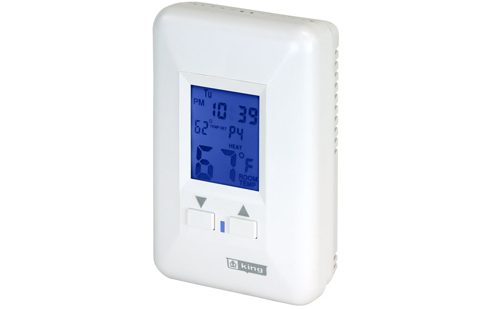 King Electric HW120-FS Thermostat Non-Programmable Hyd With Fan Switch 120V 2 Circuit Line Voltage 12 .5 Amp