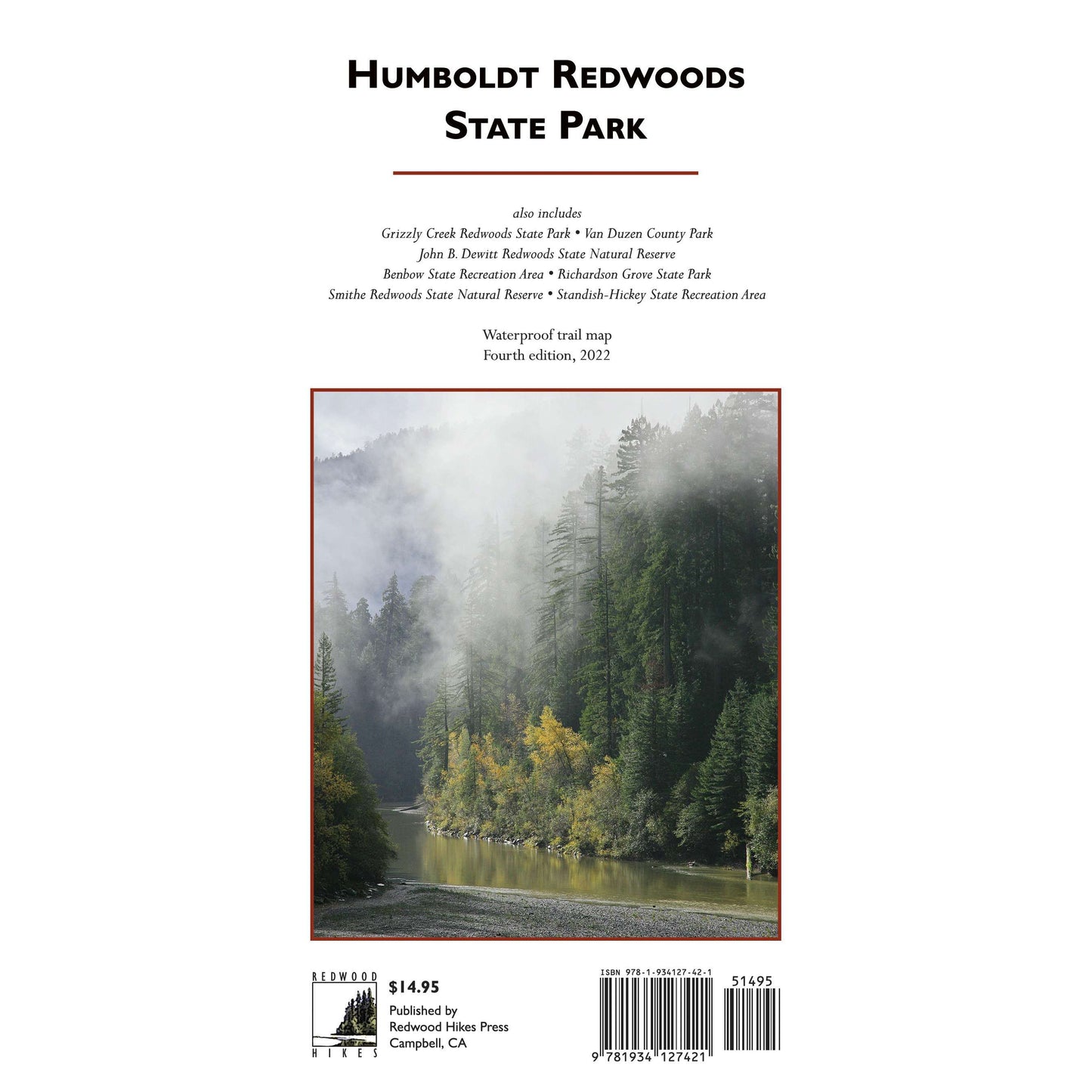 Paradise Clay RHP010 Humboldt Redwoods State Park: 4th Ed. - Map