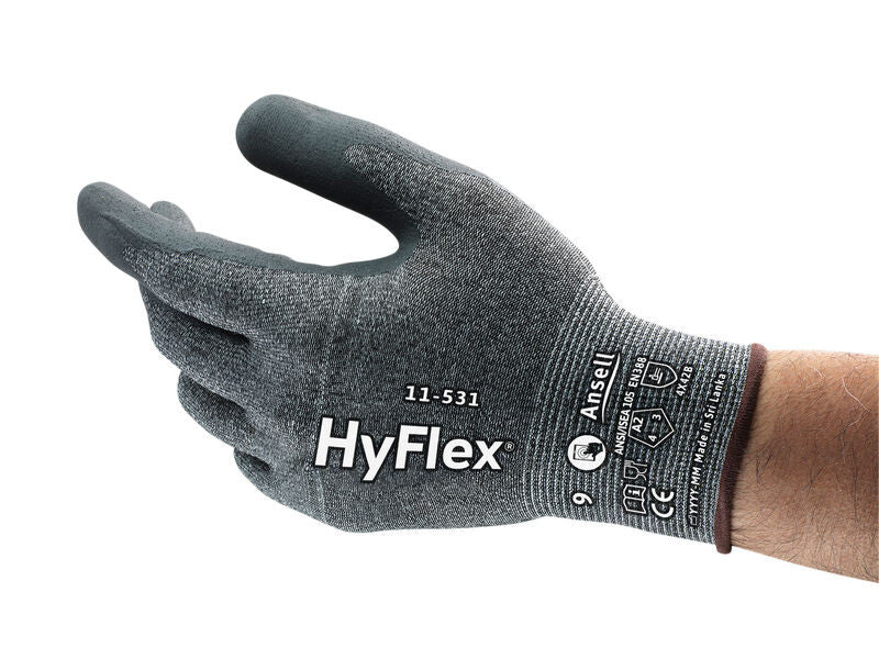 SOS Cleanroom ?11531110? Ansell HyFlex 11-531 Cut Resistant Industrial Gloves