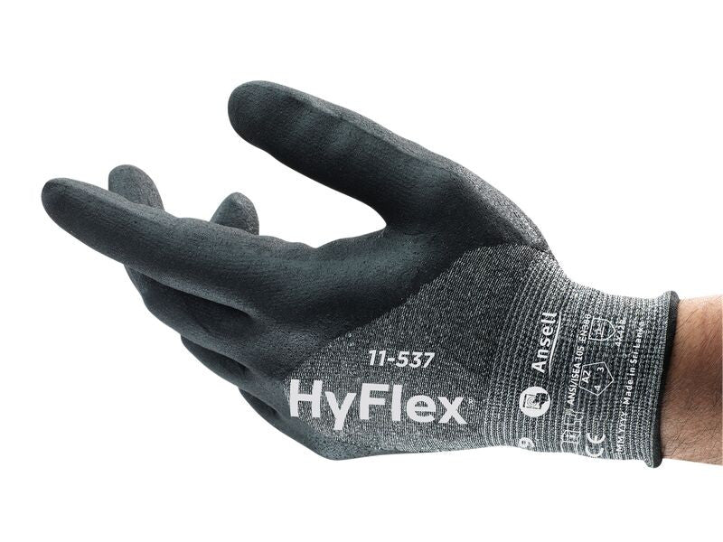 SOS Cleanroom ?11537070? Ansell HyFlex 11-537 Cut Resistant Industrial Gloves