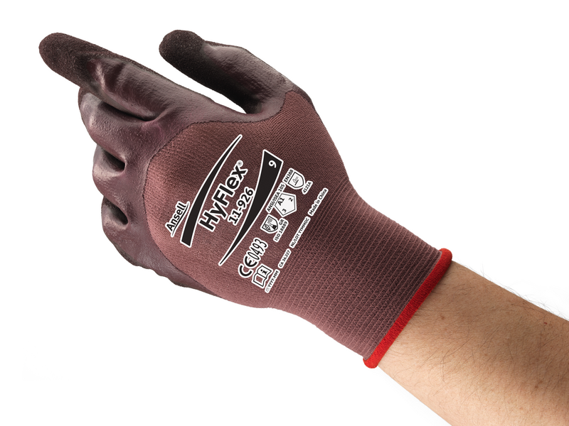 SOS Cleanroom ?256006? Ansell HyFlex 11-926 Cut Resistant and Oil Repellent Industrial Gloves