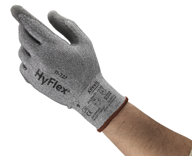 SOS Cleanroom ?11727090? Ansell HyFlex 11-727 Cut Resistant Industrial Gloves