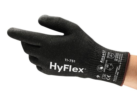 SOS Cleanroom ?11751090? Ansell HyFlex 11-751 Cut Resistant Industrial Gloves