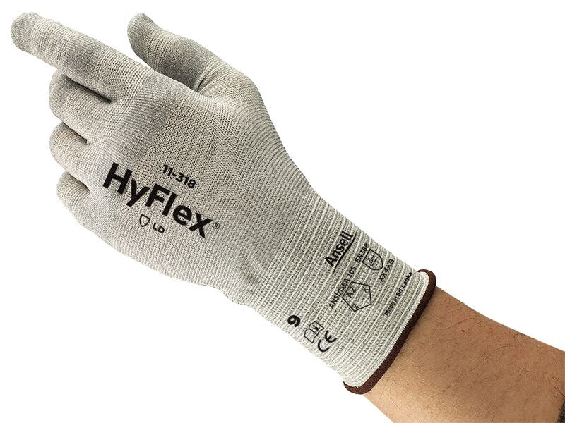 SOS Cleanroom ?256370? Ansell HyFlex 11-318 Cut Resistant Industrial Gloves