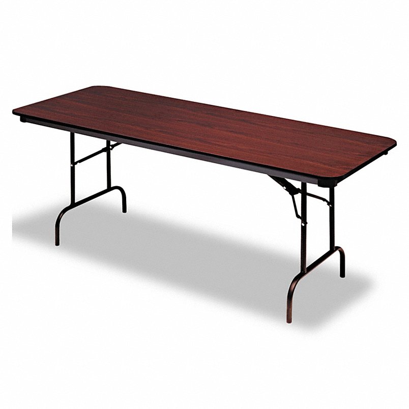 Iceberg ICE55214 Premium Wood Laminate Folding Table - Rectangle Top - 60" Table Top Length X 30" Table Top Width X 0.75" Table Top Thickness - 29" Height - Mahogany