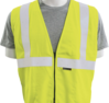 Delta Plus WEL61955HL4X IFR150Z Type R, Class 2 Inherent Flame Resistant Zippered Safety Vest Solid, Hi Viz Lime, 4X