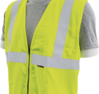 Delta Plus WEL61955HL4X IFR150Z Type R, Class 2 Inherent Flame Resistant Zippered Safety Vest Solid, Hi Viz Lime, 4X