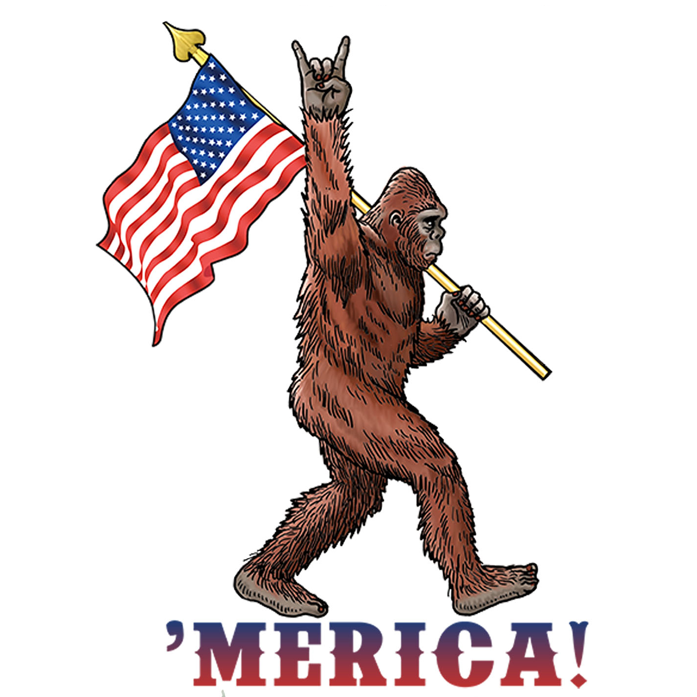 Paradise Clay IHS008 Bigfoot 'Merica STICKER (10 PACK)