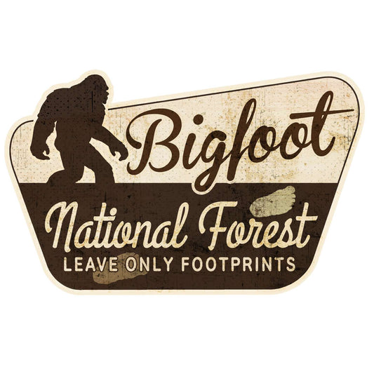 Paradise Clay IHS024 Bigfoot - National Forest Leave only Footprints - Vinyl Sticker (10 pack)