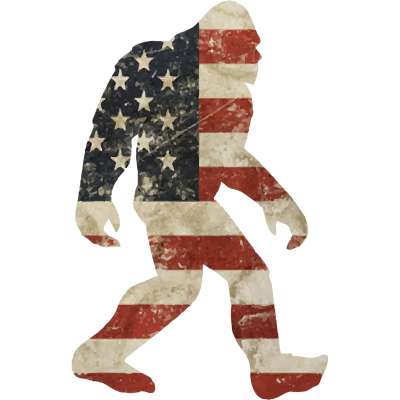 Paradise Clay IHS045 USA Flag Squatch - Vinyl Sticker (1 STICKER)