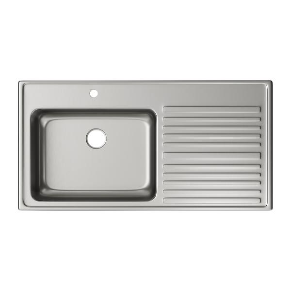 Elkay ILGR4322L Lustertone® Classic Stainless Steel 43" x 22" x 10" Single Bowl Drop-in Sink with Drainboard