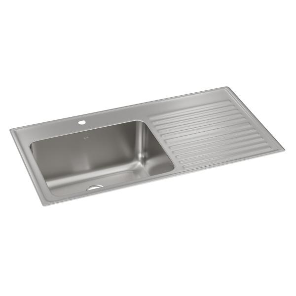 Elkay ILGR4322L Lustertone® Classic Stainless Steel 43" x 22" x 10" Single Bowl Drop-in Sink with Drainboard