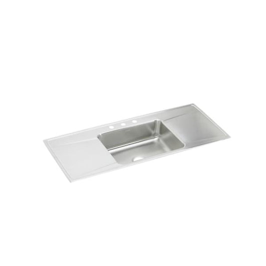 Elkay ILR5422DD Lustertone® Classic Stainless Steel 54" x 22" x 7-5/8" Single Bowl Drop-in Sink with Drainboard