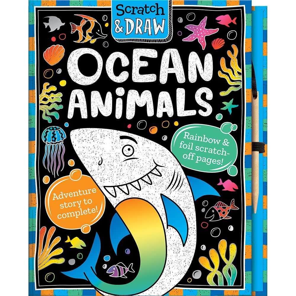 Paradise Clay IPG101 Scratch and Draw Ocean Animals - Book