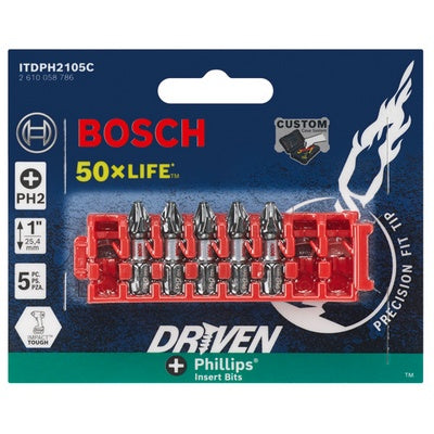 Bosch ITDPH2105C Impact Tough Ph2 1" 5Pk Clip