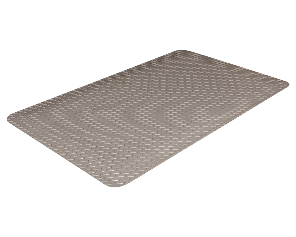 Crown Matting CDR0024DG-75 Industrial Deck Plate 2'x75' Gray Anti-Fatigue Dry Area Mat