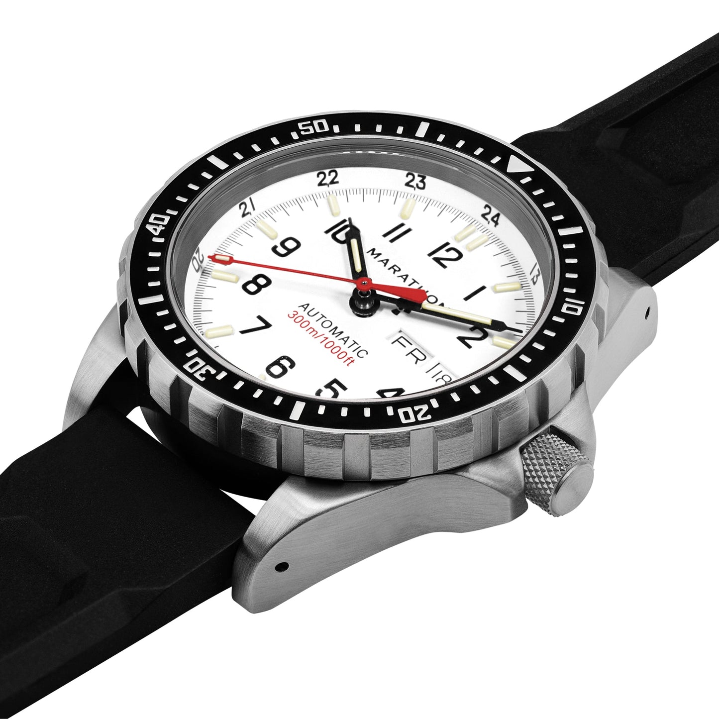 Marathon WW194021SS-0530 Arctic edition Jumbo Diver's Automatic (JDD) - 46mm with 3 pieces Black Rubber Strap